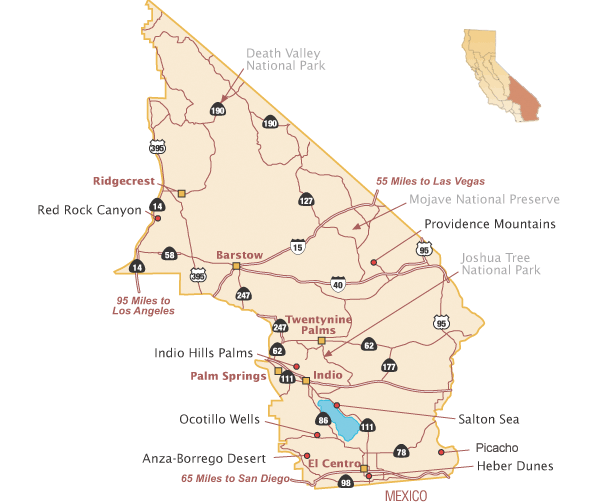 Desert Park of California State Parks Map