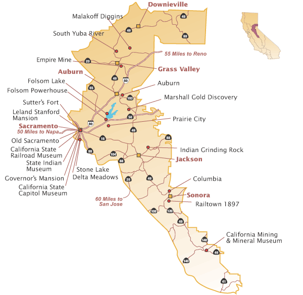 Gold Country County of California State Parks Map