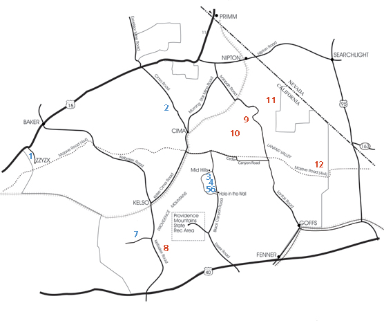 Mojave National Preserve Hiking Trail Map
