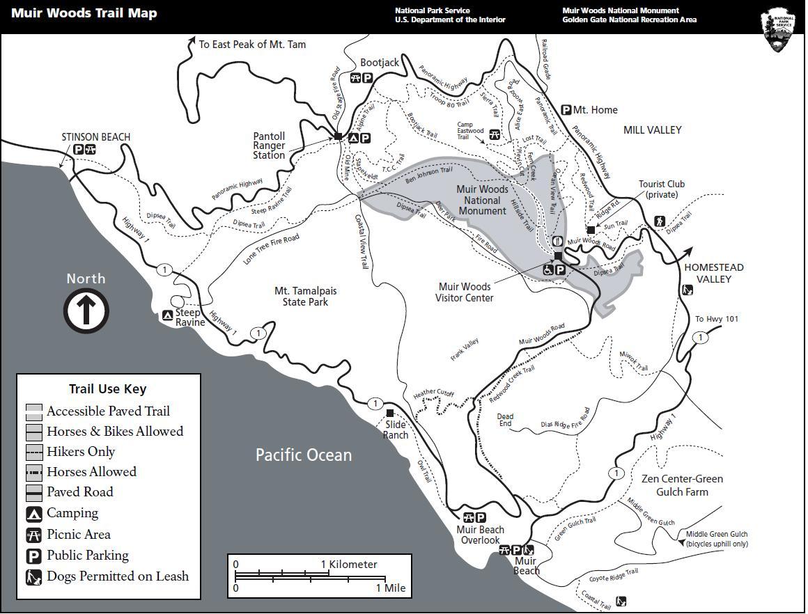 Muir Woods Monument Trail Map