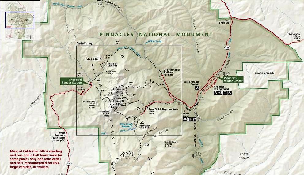 Pinnacles National Monument Map