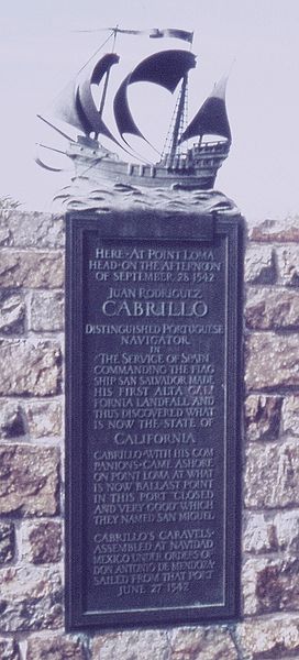 Plaque at Cabrillo National Monument