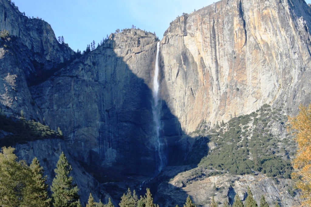 Close Up View of Water Fall in Yosemite Valley