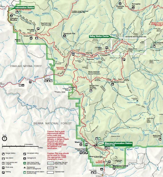 Yosemite National Park Map