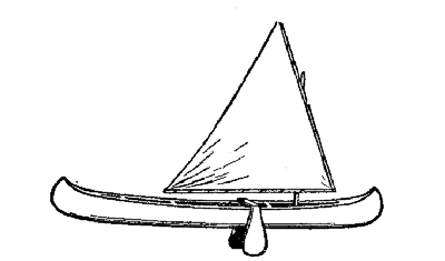 A type of sailing canoe