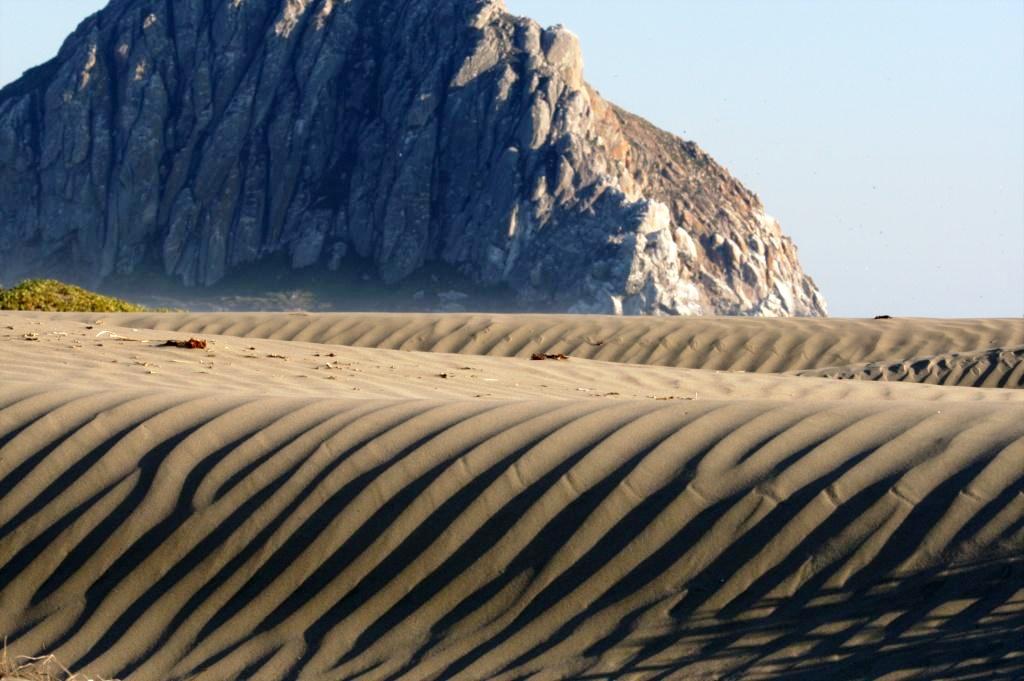 Morro Rock in Morro Strand State Beach in Cayucos, California